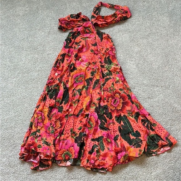 New FARM Rio Blooming Garden One Shoulder Maxi Dress Size L Worn Once - Picture 6 of 9